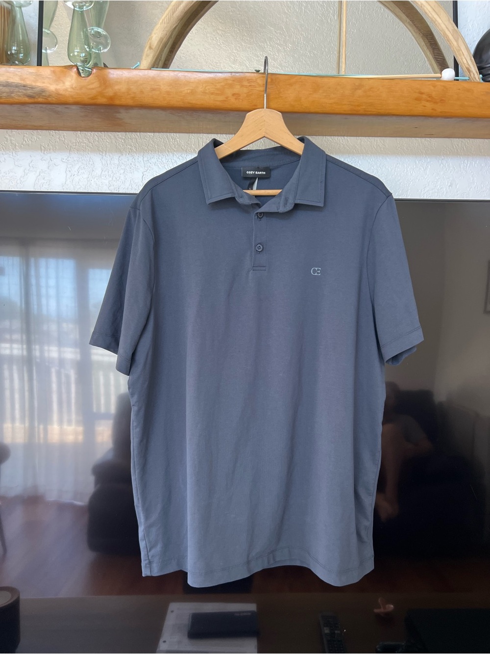 Cozy Earth Blue Short-Sleeve Polo Shirt